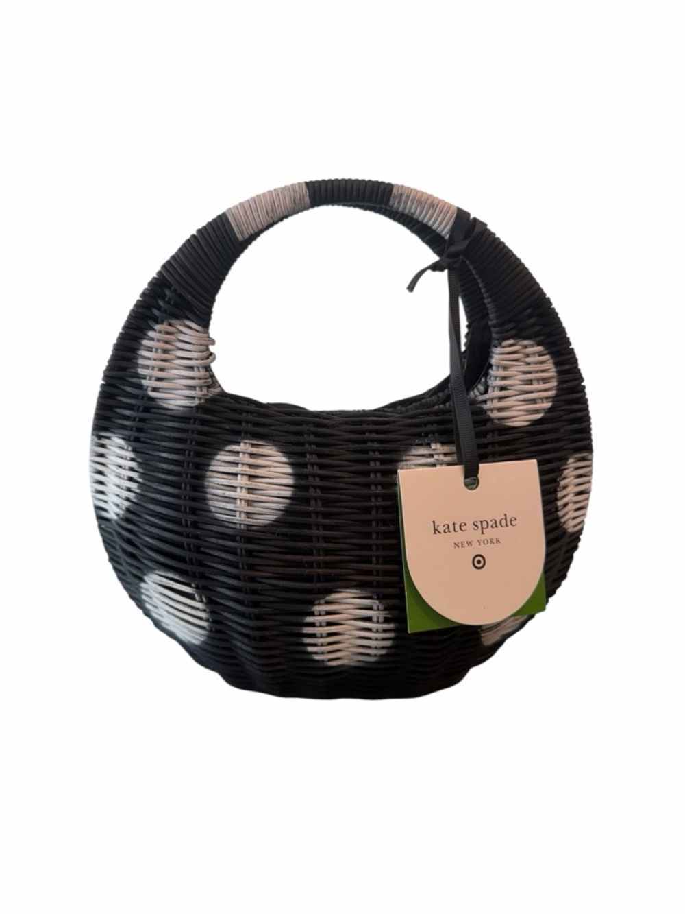 Kate Spade x Target Wicker Polka Dot Crescent Bag NWT